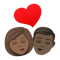 Kiss- Woman- Man- Medium-Dark Skin Tone- Dark Skin Tone emoji on Emojione